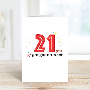 Carte 21e anniversaire - 21 ans de beauté Carte de voeux 21e anniversaire