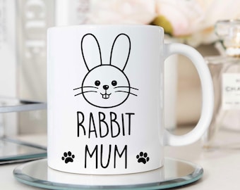 Mug - Rabbit Mum Mug for Mother's Day & Birthday Gift, Cute Bunny Coffee Cup, Pet Lover Gift, Unique Rabbit Mom Mug