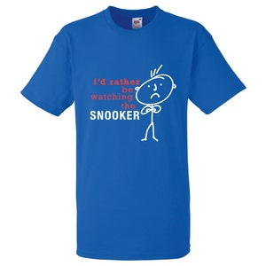 Mens Snooker Tshirt I&#39;d Rather Be Watching The Snooker Top Tee Funny Novelty Dad Boyfriend Gift