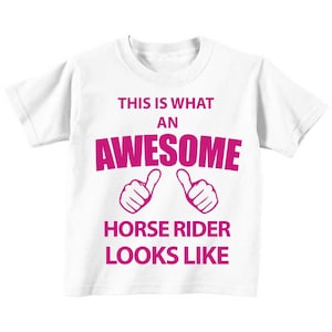 Horse Rider TShirt This Is What An Awesome Horse Rider Looks Like Tshirt Kids Sibling Text Children New Born Gift Present