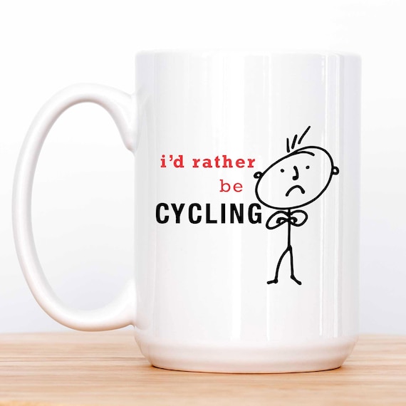 I'd Rather Be Cycling Mug - Big 15oz Man Mug for Dads - Perfect Cycling Gift for Father's Day & Biking Enthusiasts