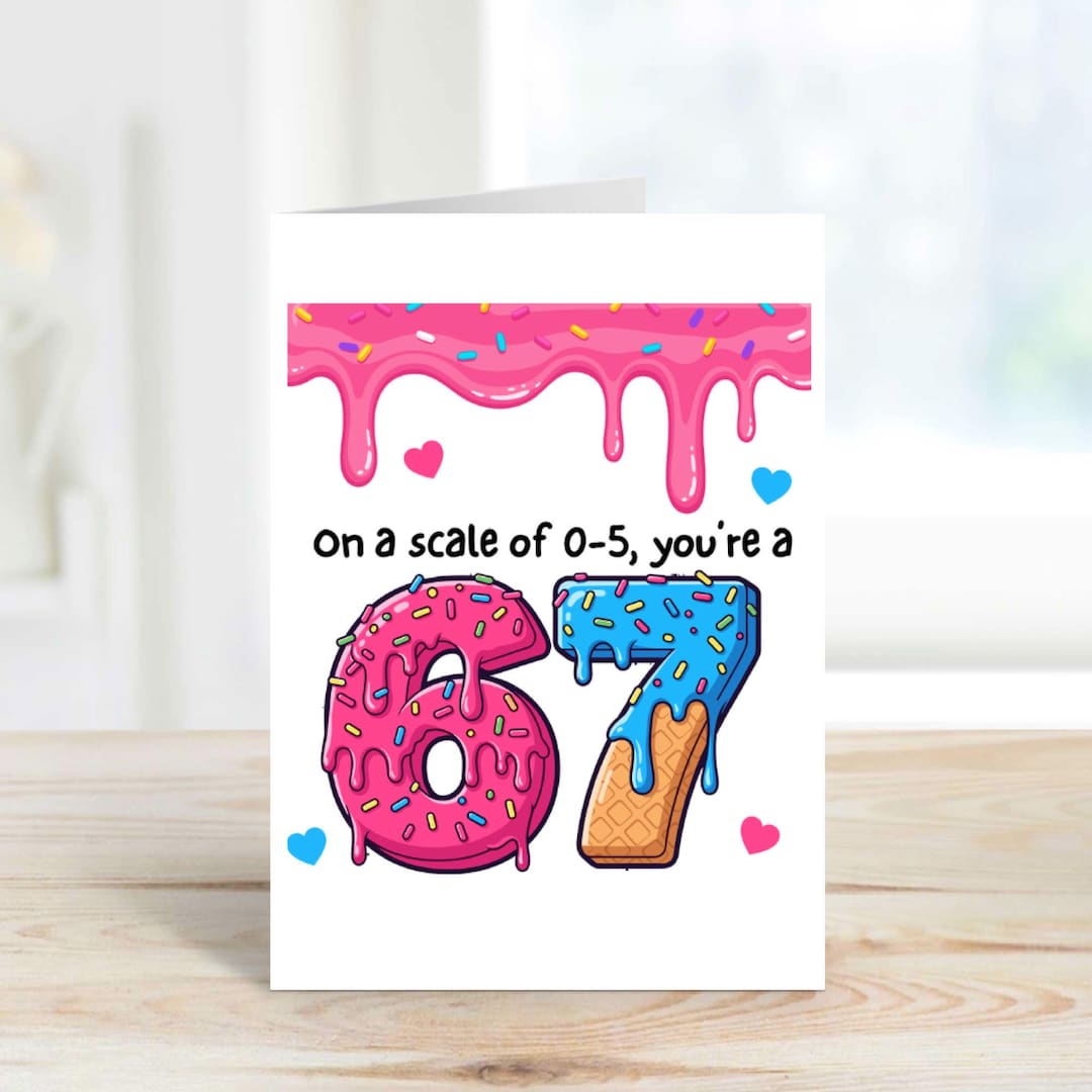 67 Card Scale 0-5 6 7 Six Seven Meme Greeting Card - Etsy