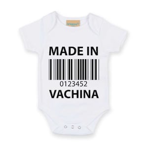 Funny Baby Grow Made In Vachina Baby Vest 0-3 Months to 12-18 months Babygro