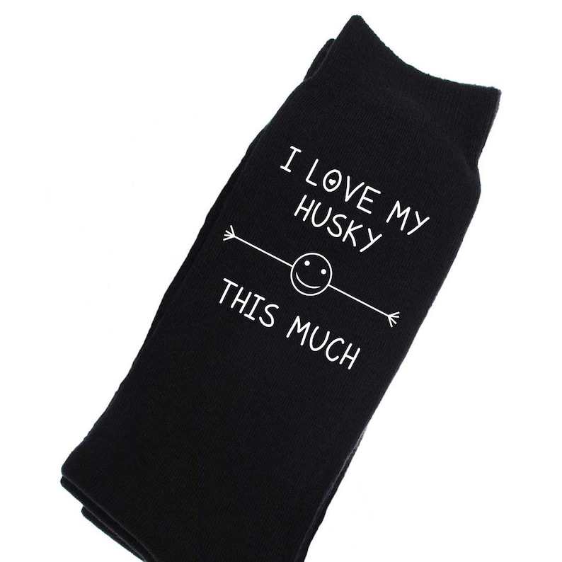 Mens Black Novelty Husky Socks I Love My Dog Socks Mens Black Novelty Husky Socks I Love My Dog Socks
