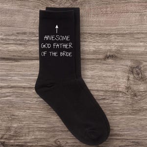 Mens Awesome Father Of The Bride Black Socks Godfather Wedding Gift for Him