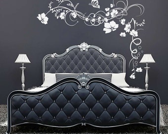 Flower Vine Wall Decal Living Room Bedroom Salon Shop Wall Sticker