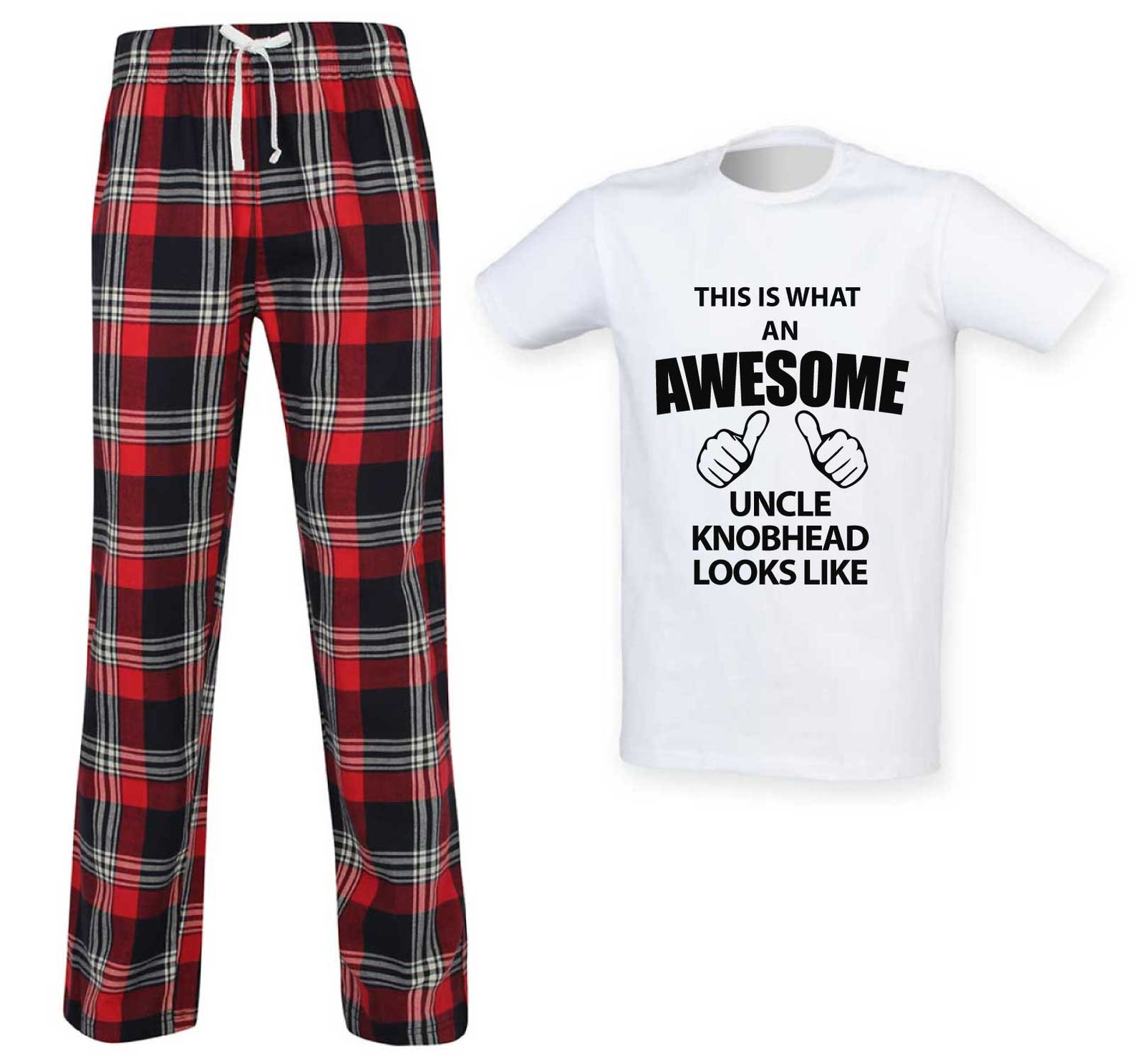 Uncle Knobhead Tartan Pajamas Awesome Uncle Knobhead Pj's Pyjamas ...
