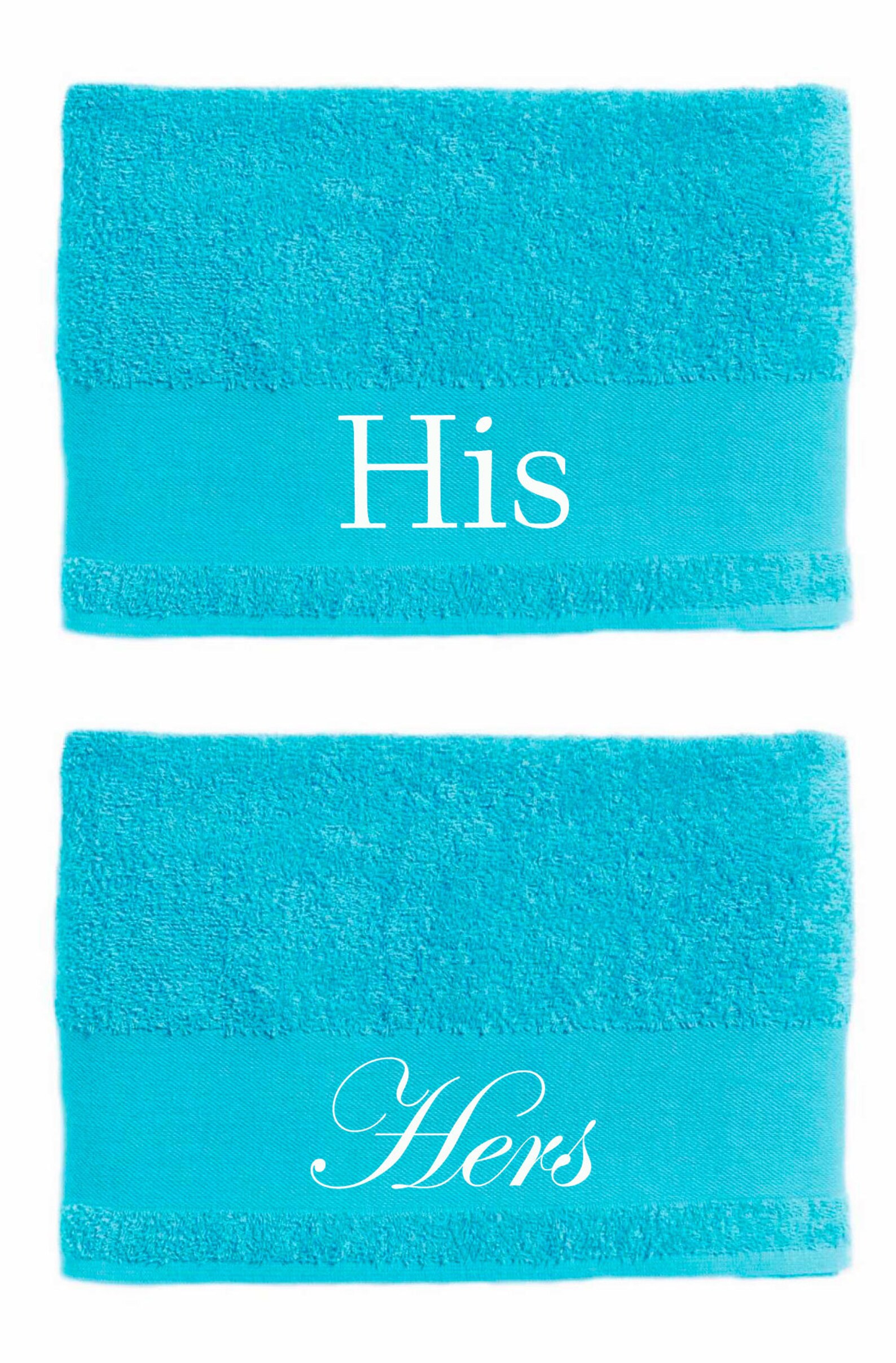 Couples Towel Set His and Hers 50cm X 100cm Valentines Wedding Etsy