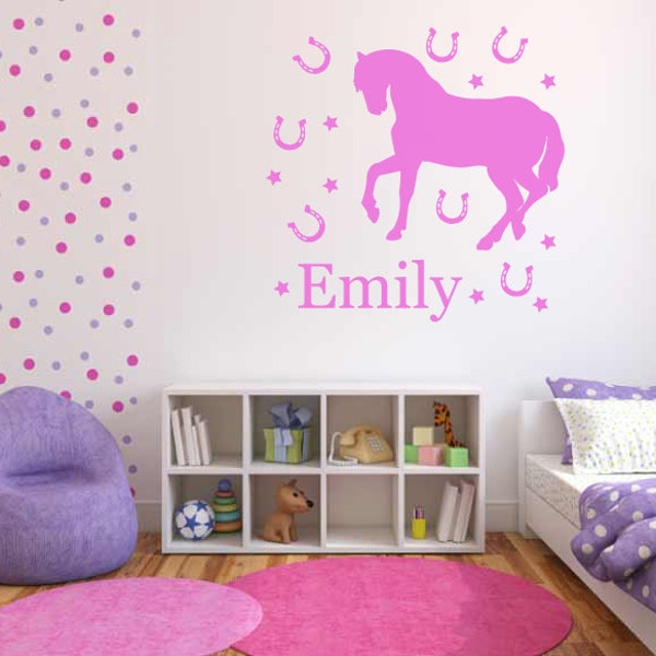 Horse Decal Personalized Wall Sticker Girls Bedroom Pony Personalised