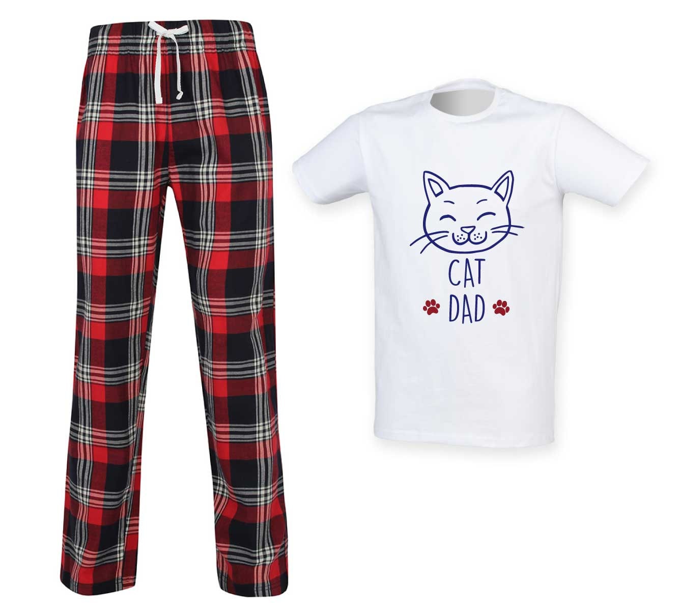 Cat Dad Tartan Pajamas Pet PJ s Pyjamas Fathers Day Tartan