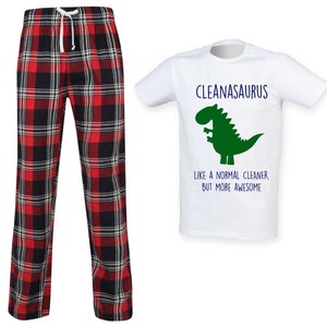 Cleanasaurus Tartan Pajamas, Like A Normal Cleaner But More Awesome