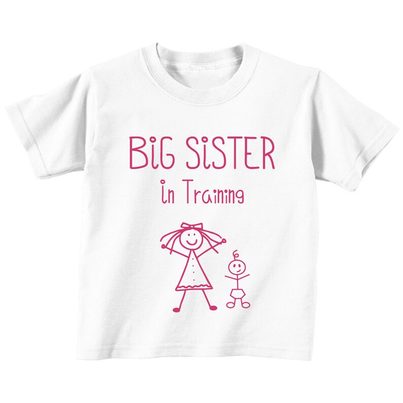 Big Sister T Shirt in Training Kids Sibling Text Children New Etsy