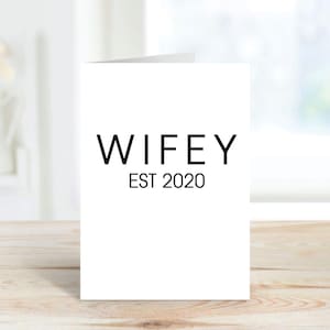 Carte personnalisée pour femme, anniversaire de mariage, carte pour femme établie