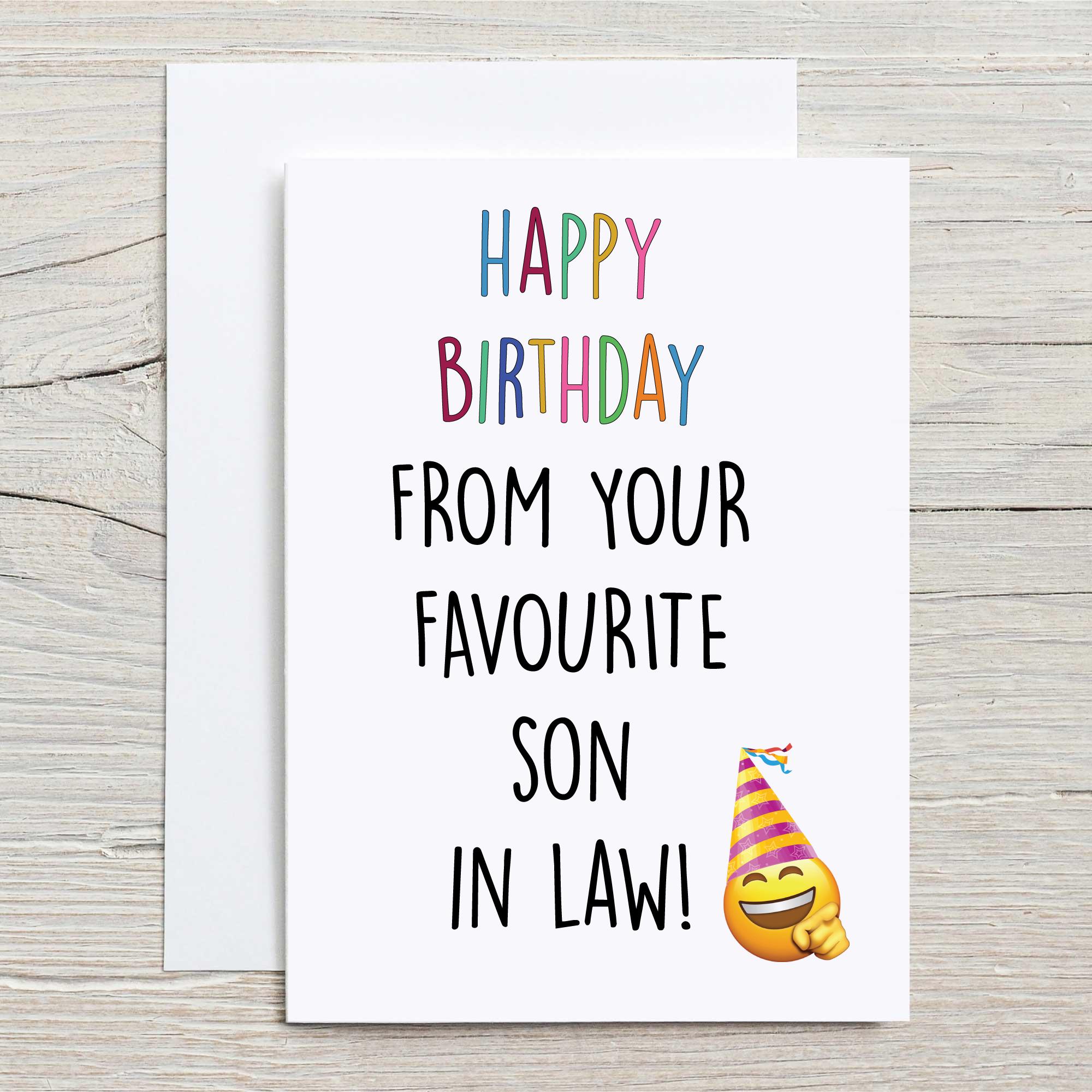Tarjeta de feliz cumpleaños para yerno / Tarjeta de felicitación divertida  para suegros / Interior en blanco, impresión profesional, sobre blanco  incluido - Etsy México, image size:2000x2000