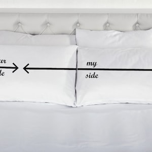 My Side Your Side Pillow cases Couples Gift Printed Pillow Case Novelty Anniversary Christmas Valentines 200TC 100% Cotton Excellent Quality