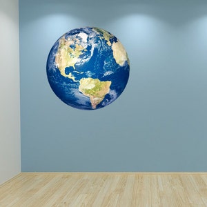 Planet Earth Wall Decal Wall Sticker Universe Boys Kids Bedroom Educational