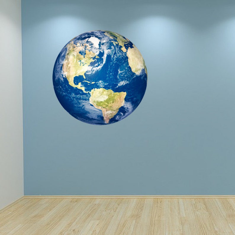 planet earth wall decal wall sticker universe boys kids | etsy