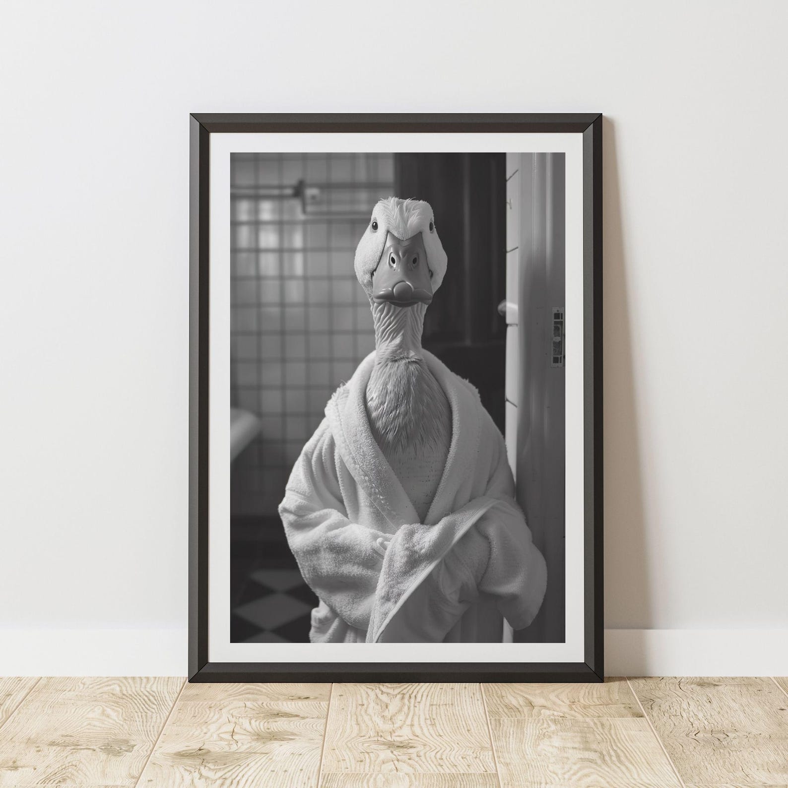 Duck Print Wearing A Dressing Gown | Humorous Animal Art Poster ...