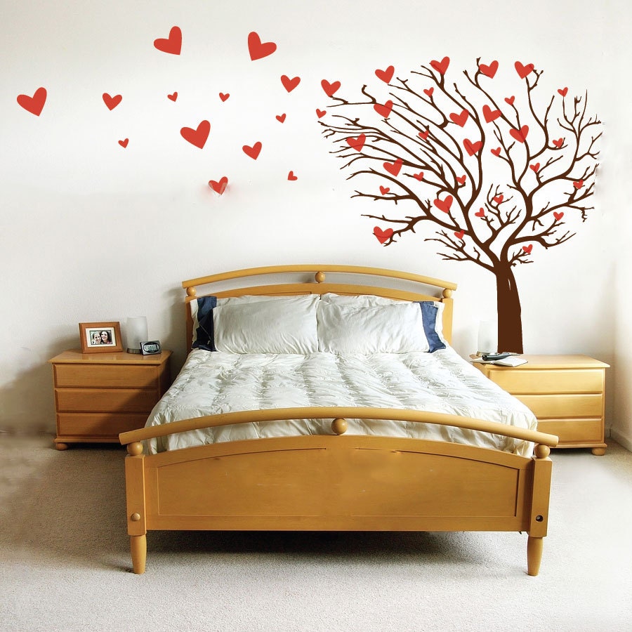Tree of Hearts Wall Decal Sticker Home Love Branch Romantic Bedroom ...