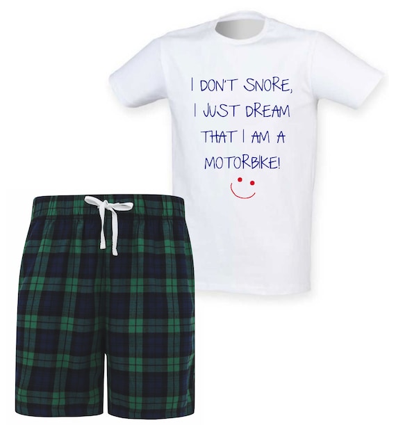 Pyjama écossais ronflement Je ne ronfle pas, je rêve juste que je