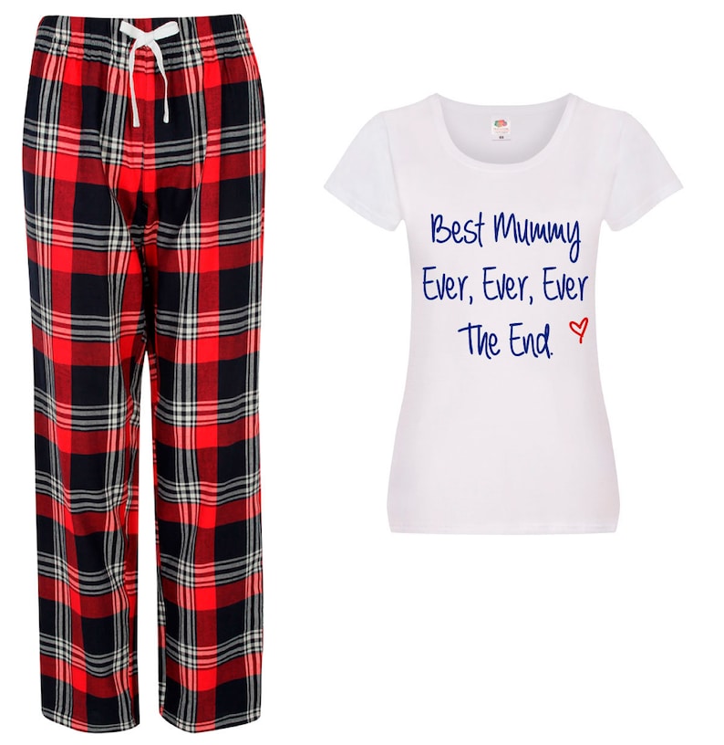 Ladies Mummy Pyjamas Best Mummy Ever Ever the End Pajamas Etsy