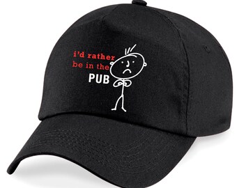 Pub Cap Men's I'd Rather Be In The Pub Baseball Cap Fathers Day Dad Present