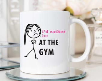 I’d Rather Be In The Gym – Mug and Coaster – The Inky Penguin