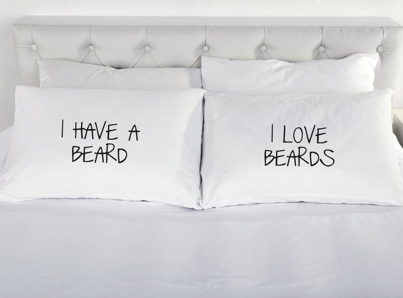 Couples Pillowcases I Have a Beard I Love Beards Gift Printed Etsy