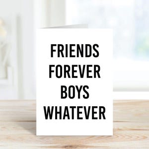 Carte d'ami - Friends Forever Boys, quelle que soit la carte d'anniversaire amusante pour adolescents - pour célébrer l'amitié et le plaisir