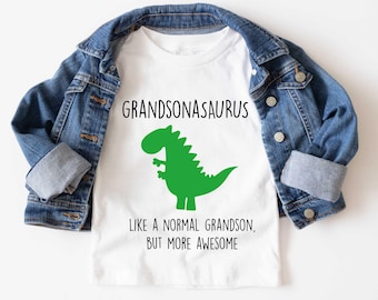 Grandson Dinosaur Tshirt Kids Children Toddler Gift Present Cotton