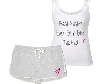 Sister Pyjamas Pj's Sister Ever Ever the End Grey and White UK