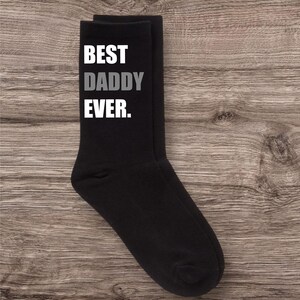Men&#39;s Black Socks Best Daddy Ever V2 Cotton Socks Fathers Day Gift For Dad