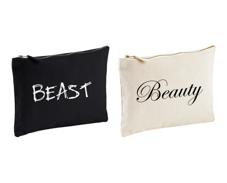 Couples Wash Bag Beauty and the Beast Wedding Present Novelty Gift Present Anniversary Birthday Christmas 