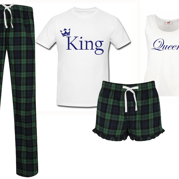 King &queen Pajamas Etsy