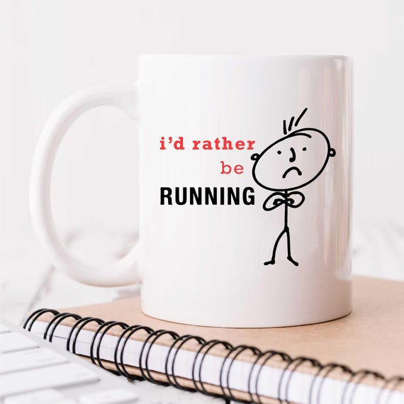 Running Mug Mens I'd Rather Be Running Present mug Ceramic Dad Boyfriend Present