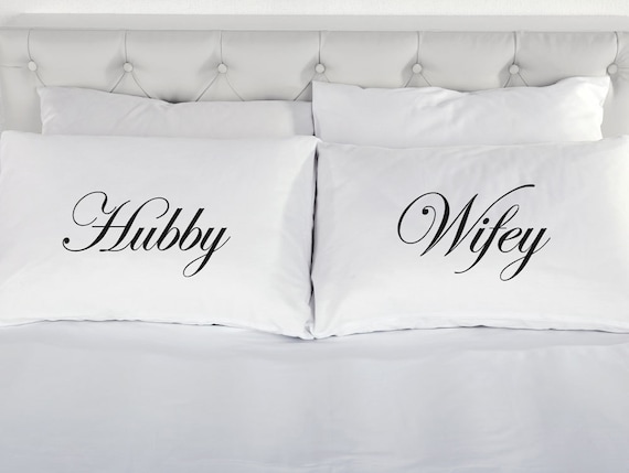 hubby wifey pillow covers