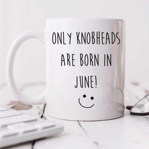 June Birthday Mug Only Knobheads Are Born In June Funny Novelty Cup Friend Funny Gift Ceramic