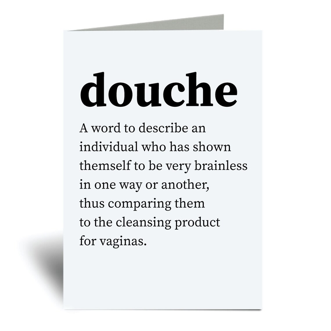 Douche Card Urban Dictionary Definition Greeting Birthday Card Etsy