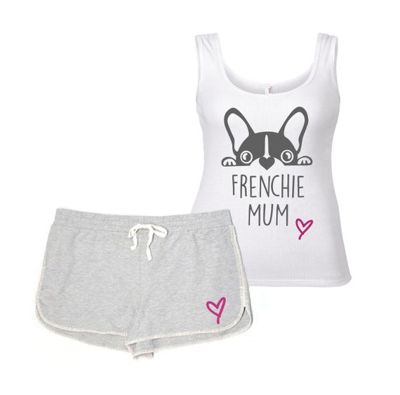 NDISTIN French Bulldog Pajama Set - Soft Capri & Tee Sleepwear For Women