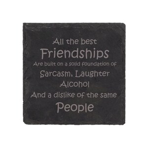 Slate Coaster All The Best Friendship Funny Friend Gift Present Engraved