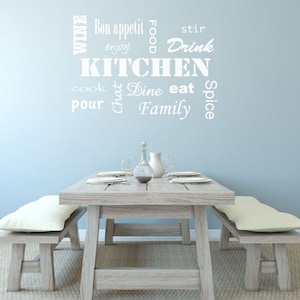 Kitchen Words Wall Decal Kitchen Wall Sticker Family Quote