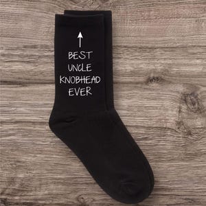 Mens Best Uncle Knobhead Ever Socks Black Socks Fathers Day Joke Present Birthday Christmas for uncle's