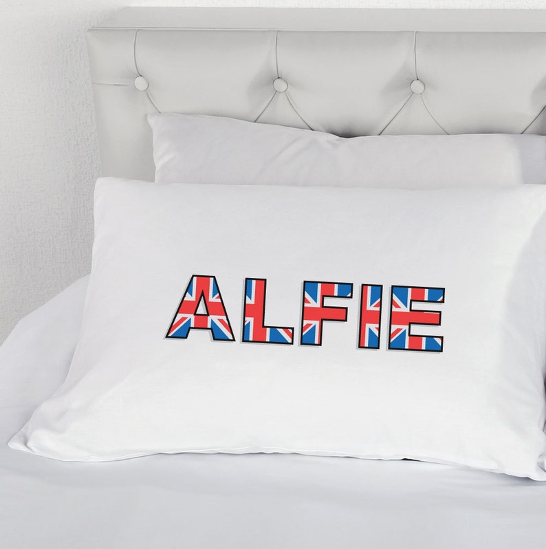 Personalised Union Jack Pillow Case Printed Boys Girls Bedding Etsy