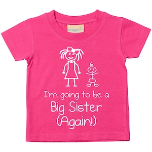 Big Sister Again Tshirt I&#39;m Going To Be A Big Sister Again Tshirt New Baby Children New Born Gift Present