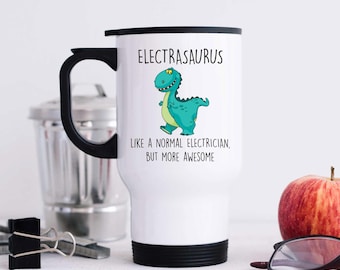 Metalen reismok elektricien | Electrasaurus: als een normale elektricien, maar dan nog leuker | Uniek cadeau voor elektriciens