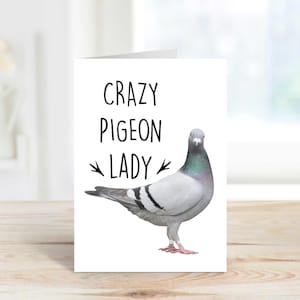 Pigeon Card Crazy Pigeon Lady Greeting Birthday Card Wife Girlfriend