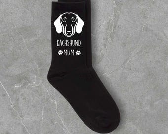 Ladies Dachshund Socks Dachshund Mum Ladies Black Socks