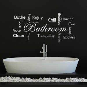 Badezimmer Wörter Wandaufkleber Relax Chill Bubbles Baden Dusche Abwind Aufkleber Geschenk Ensuit Bad Spiegel Fliesen