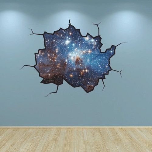 Galaxy Wall Decal Outer Space Sticker Mural Outer Space Etsy