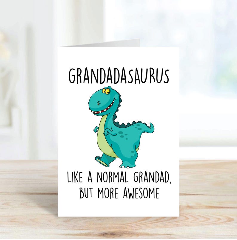 Grandadasaurus Card Grandad Dinosaur Card Grandadasaurus Greeting Birthday Card Fathers Day ...